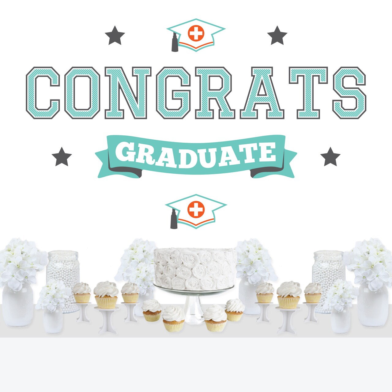 Big Dot of Happiness Medical School Graduation Party Photo Backdrop - Wall Decals